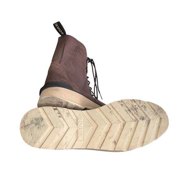 Mens Sorel Hi-Line Lace Leather Boots Size 12 Brown Tan - Picture 5 of 6